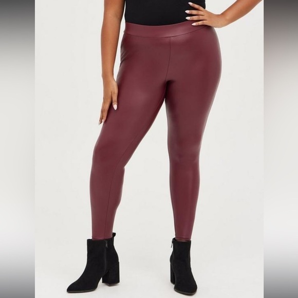 Torrid Full Length Signature Waist Faux Leather Leggings Women’s Size 1 1X 14 - Picture 1 of 8